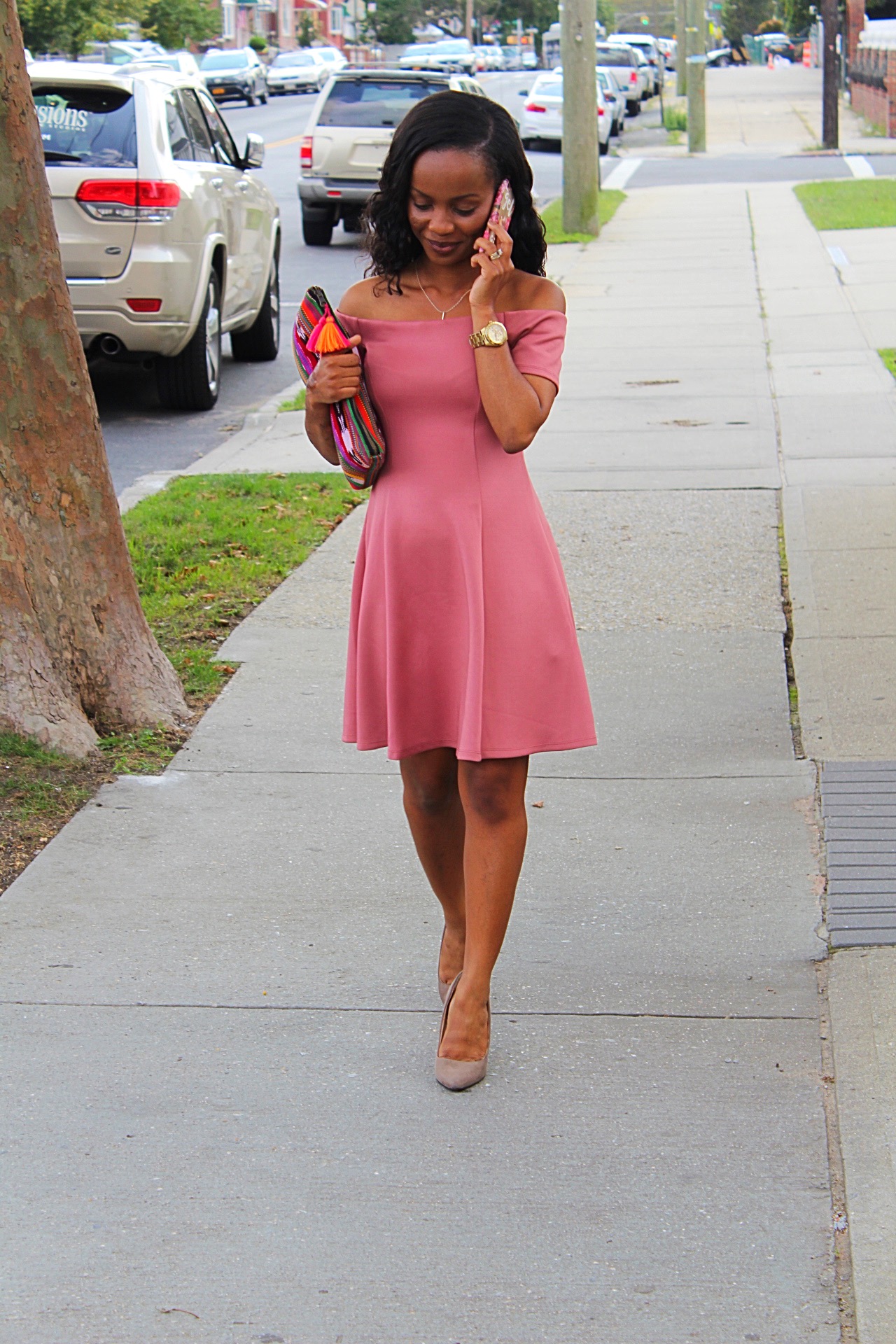 Styl'd Grace Blogger Brittainy Lemelle shares a photo of #BossBabe Jamelia Blackman-Sonny wearing a pink dress
