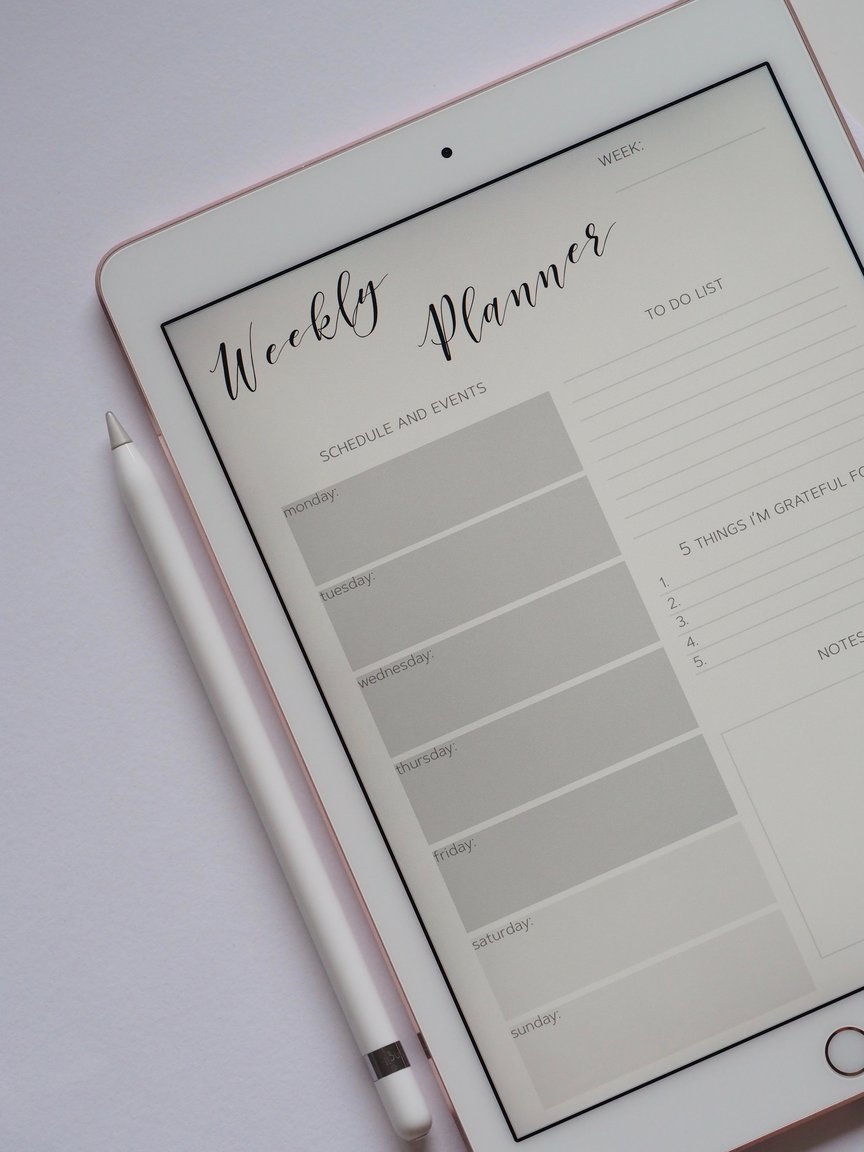 Styl'd Grace Blogger Brittainy Lemelle shares her plans for the Last 90 days of the year -in photo: Weekly Planner on an iPad