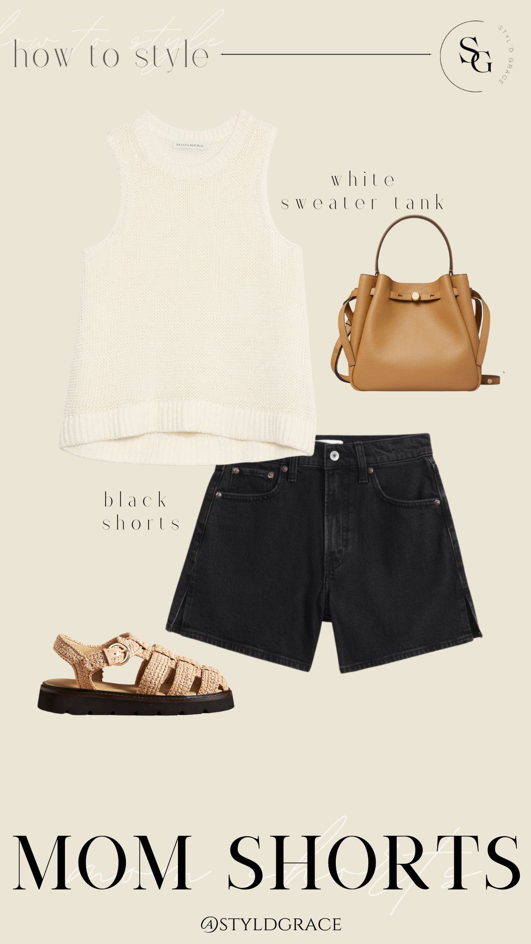 Denim mom shorts with tank Denim mom shorts with a sweater tank