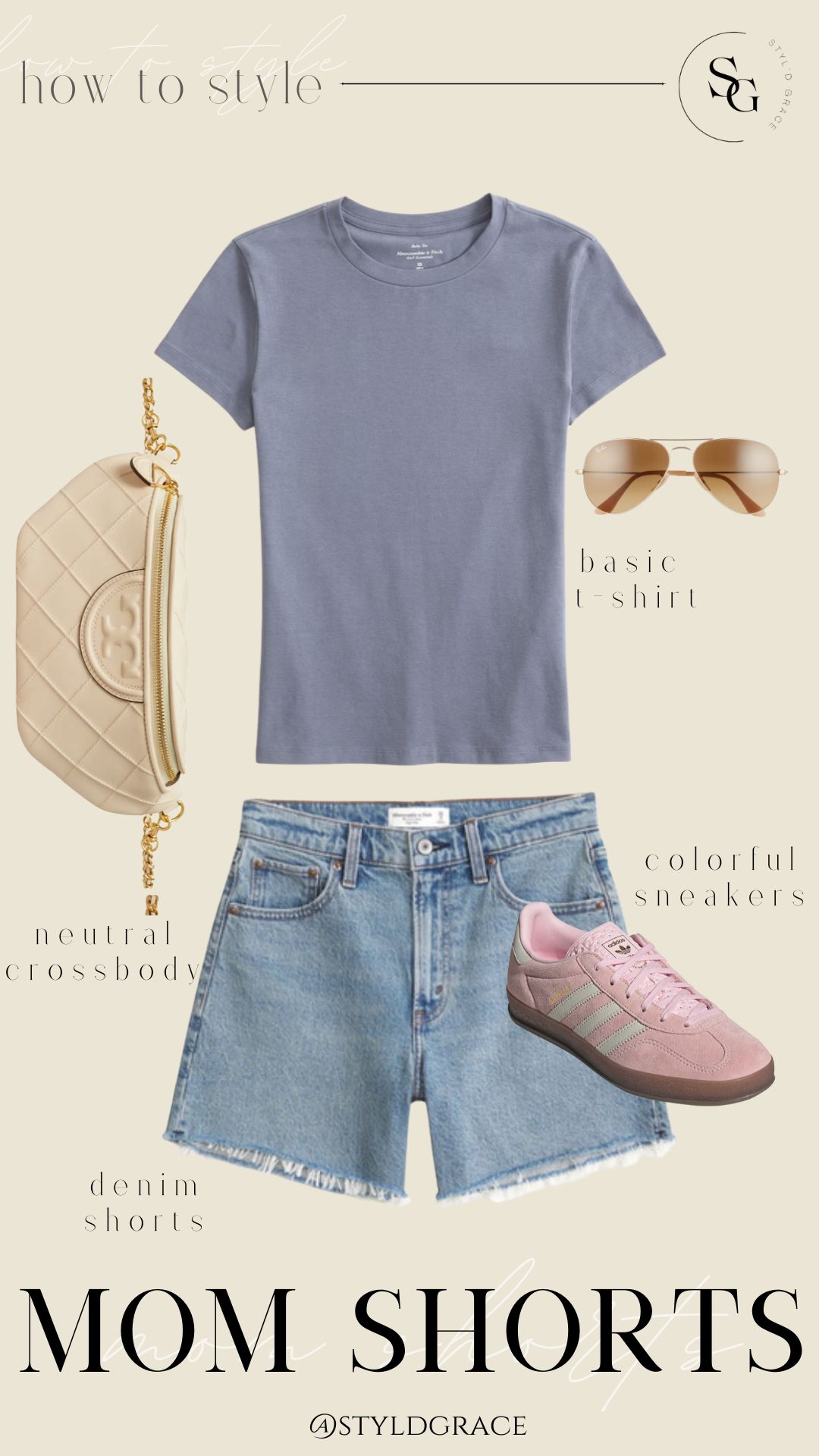 Denim mom shorts with sneakers Denim mom shorts with sneakers
