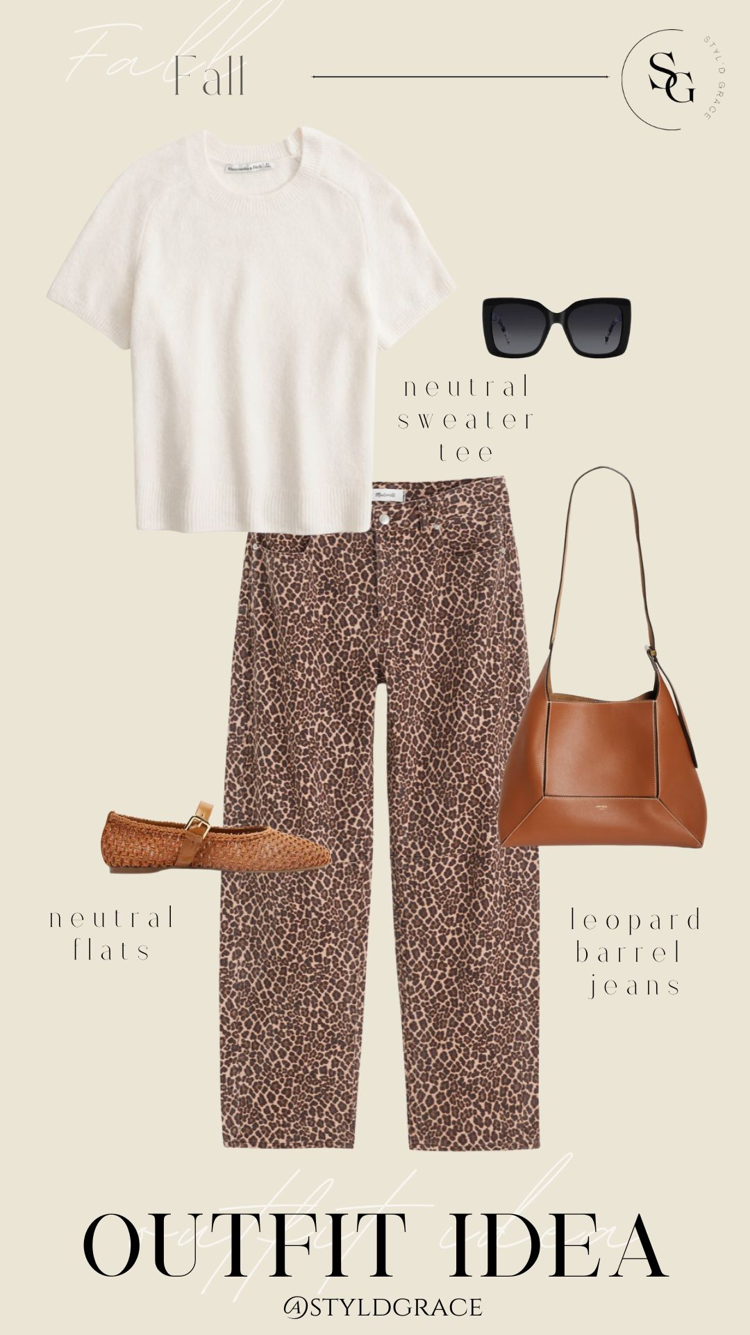 sweater and leopard jeans