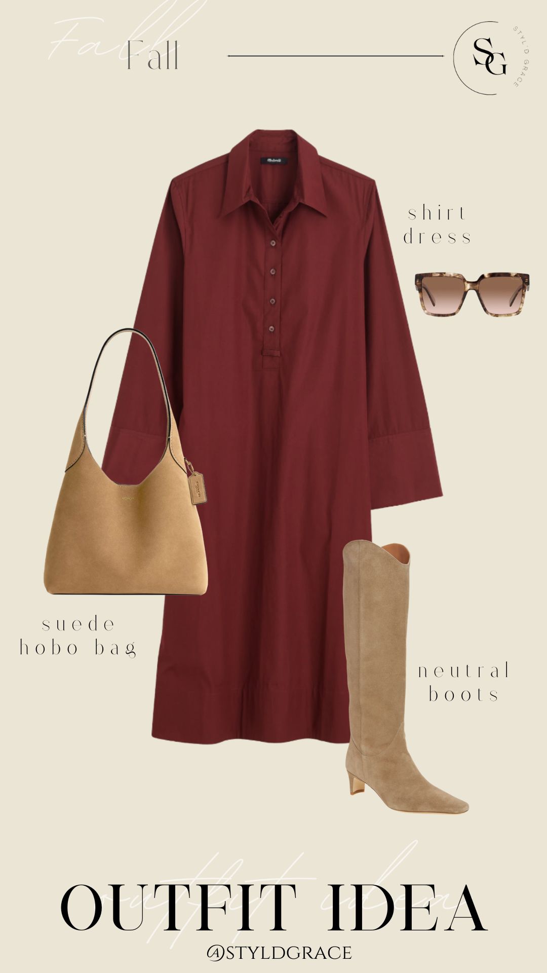 Boots and shirt dress