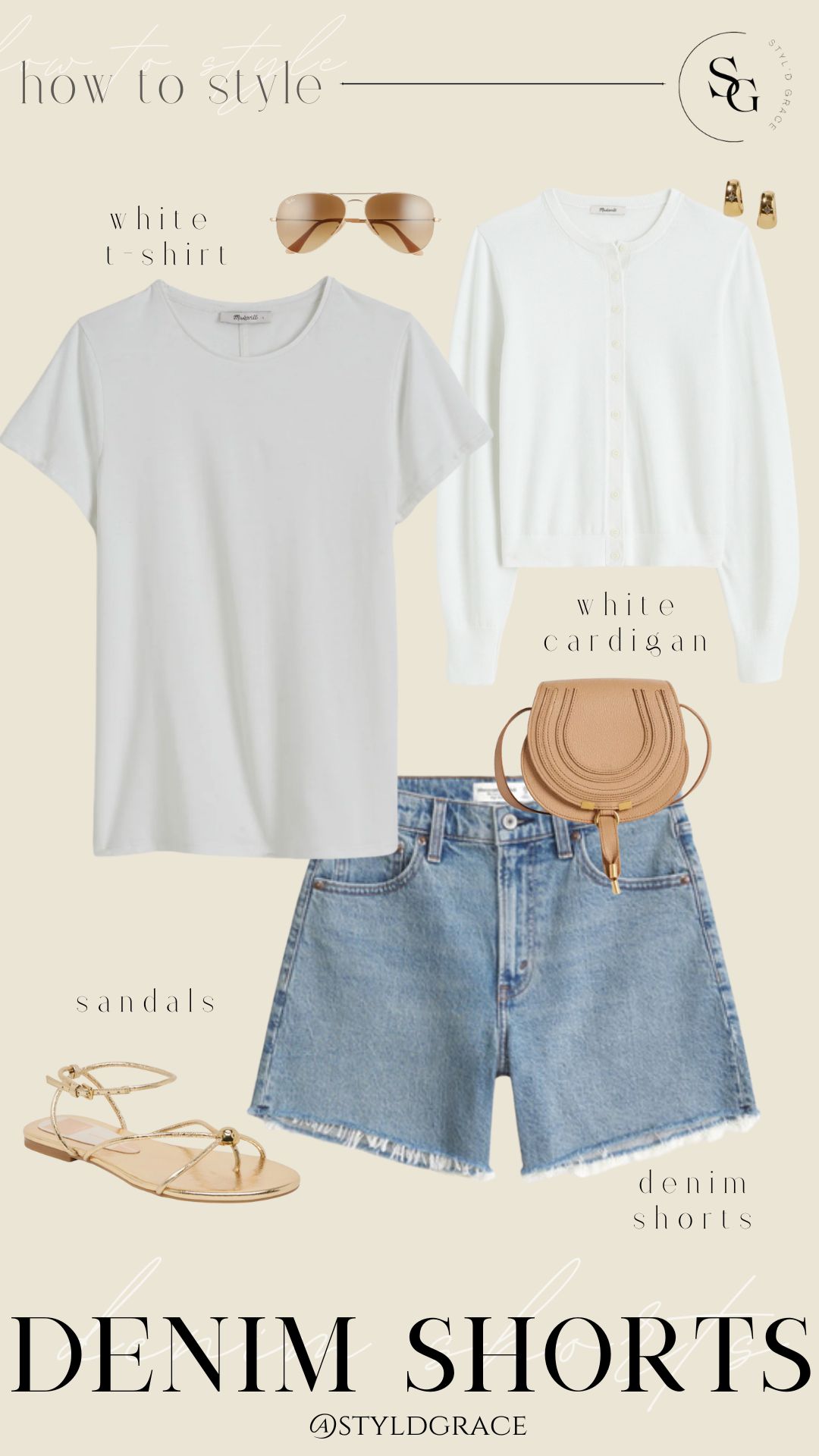 Denim shorts basic t shirt