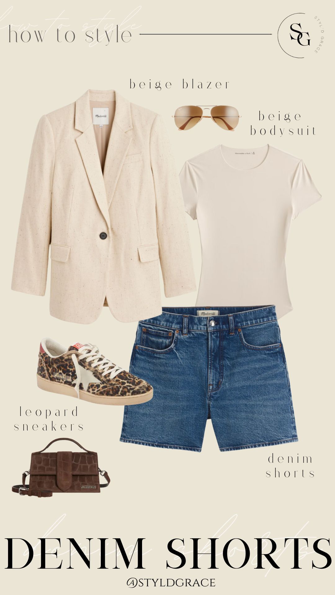 blazer and jean shorts outfit