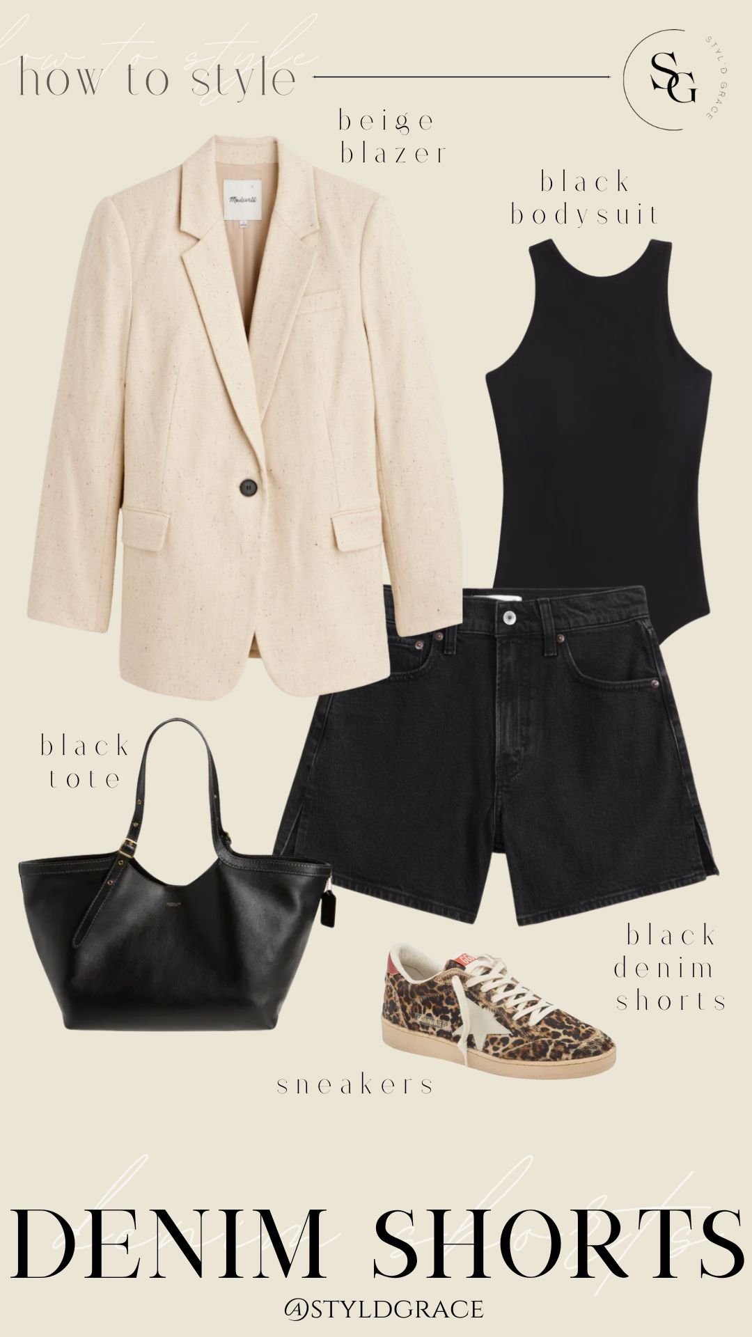 blazer and denim shorts outfit