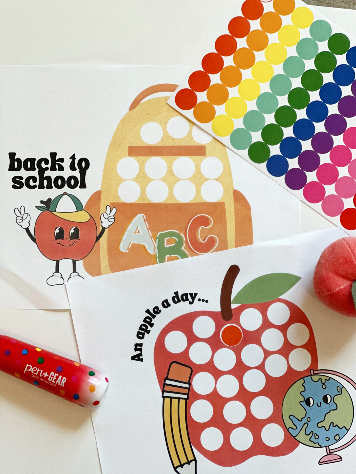 printable dot markers Back to school printable dot markers
